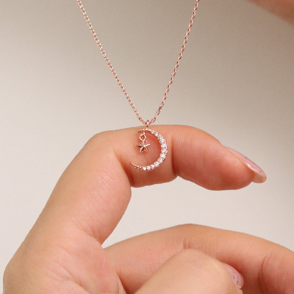 Moon star necklace
