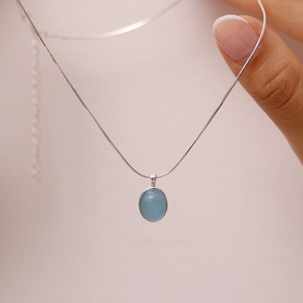 Aquamarine pendant necklace-1