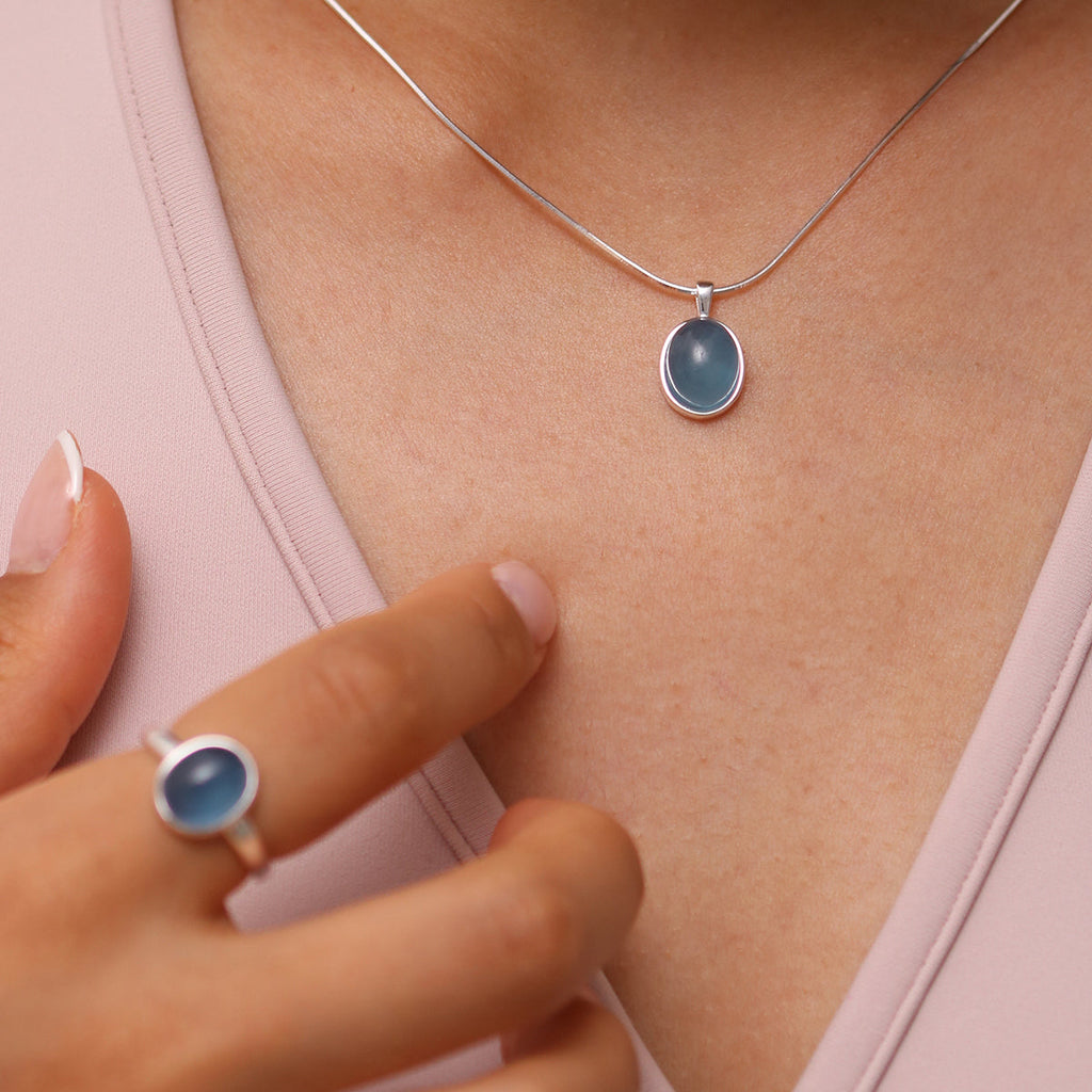 Aquamarine pendant necklace-2